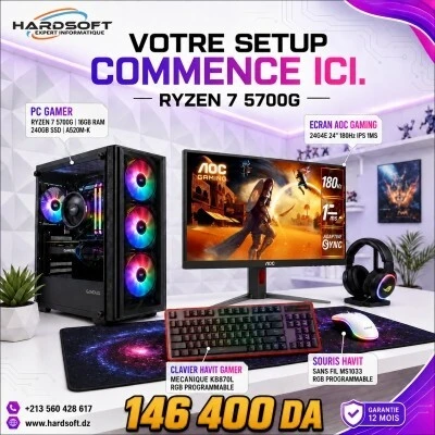 SETUP GAMING RYZEN 7 5700G PACK 3