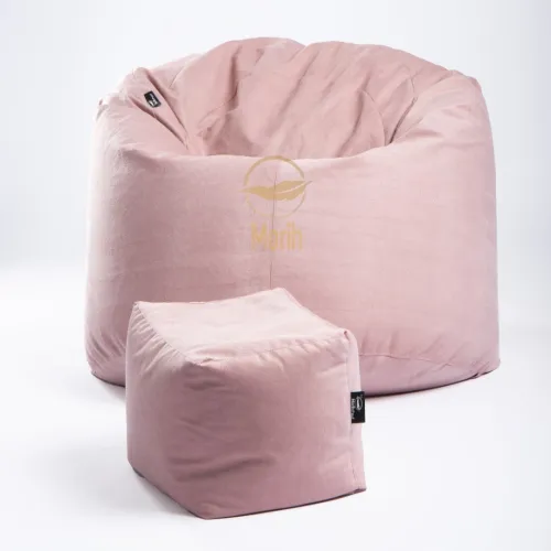 Pouf beanbag rend avec repose pieds 