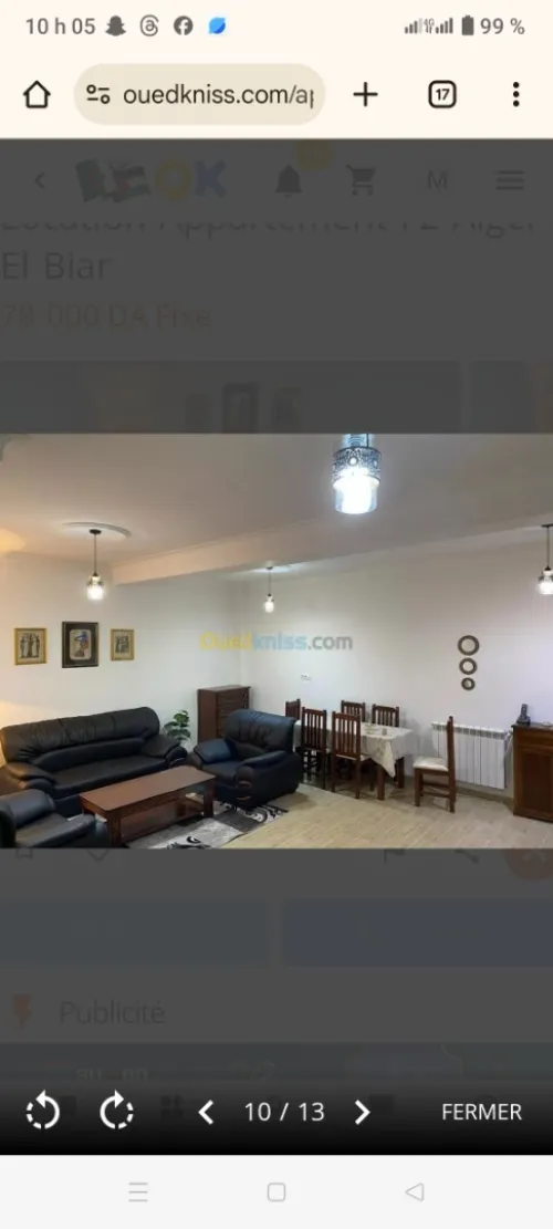 Location Appartement F2 Alger El biar
