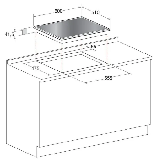  Table de cuisson ariston verre noir (plaque) à gaz à encastrer 60 cm 