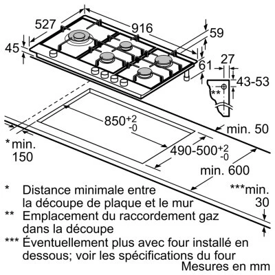 Plaque Bosch Serie 8 90 cm noire