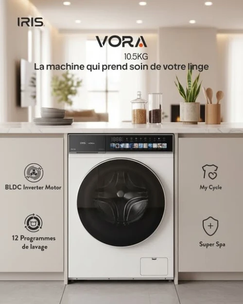IRIS LAVE LINGE VORA 10.5KG WHITE
