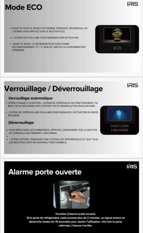 REFRIGERATEUR IR-DD480 AFFICHEUR