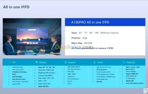 IRIS ECRAN INTERACTIF 65"A100 PRO