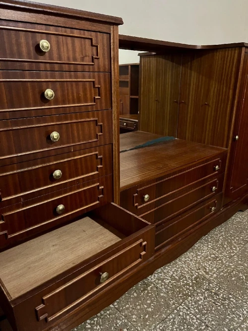 Chambre à coucher plaqué en acajou