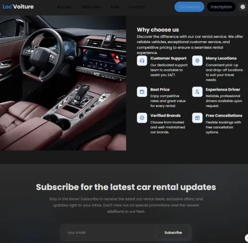 Site web de location de voitures avec PHP / MySQL + panneau admin+ panneau client