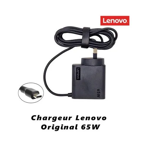 Chargeur Laptop Lenovo Original 65W 20V 3.25A Fiche type C État Neuf