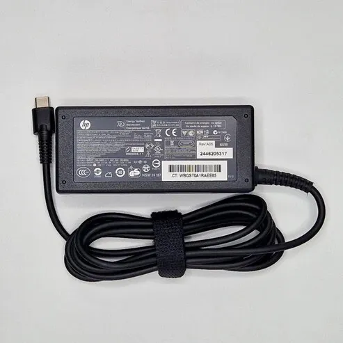 Chargeur Laptop HP Original 65W 20V 3.25A  Fiche TYPE-C avec Câble Trèfle Excellent État