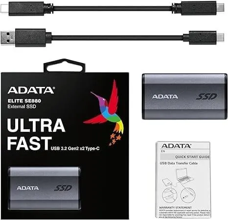 DISQUE SSD EXTERNE ADATA SE880 1TB ( COMPATIBLE PS5 / XBOX )