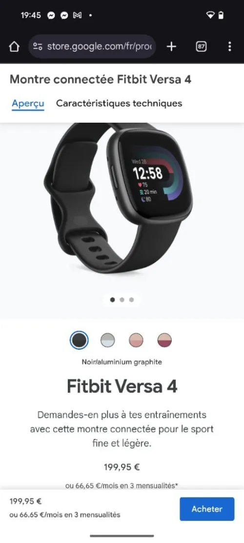 fitbit versa 4 google 