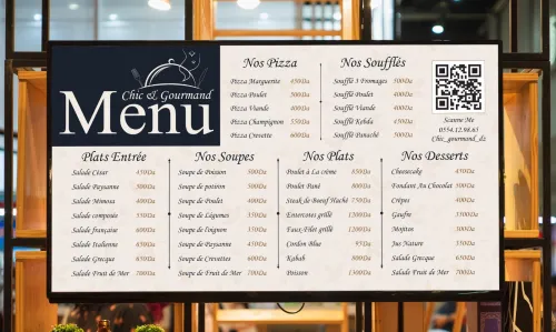 Menu pizzeria, restaurant ( conception & impression )