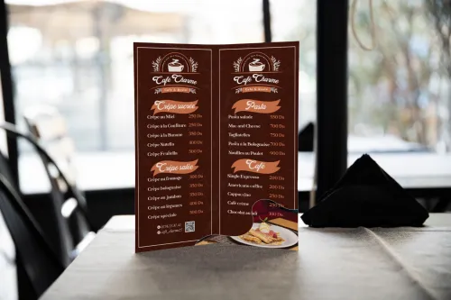 Menu pizzeria, restaurant ( conception & impression )