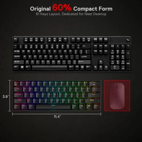 CLAVIER REDRAGON K530 PRO DRACONIC RED SWITCH WIRELESS