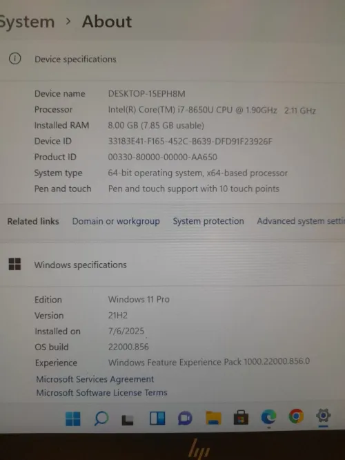 Hp elitebook g3 1030 i7 8 gen 512ssd ram 8g