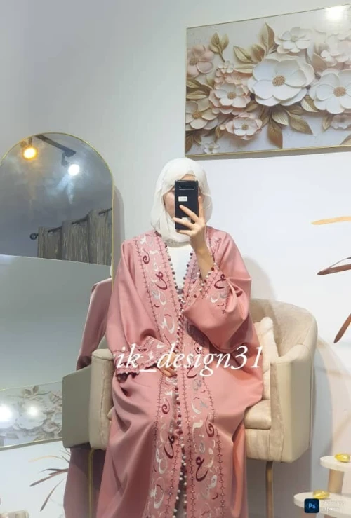 abaya kimono en broderie 