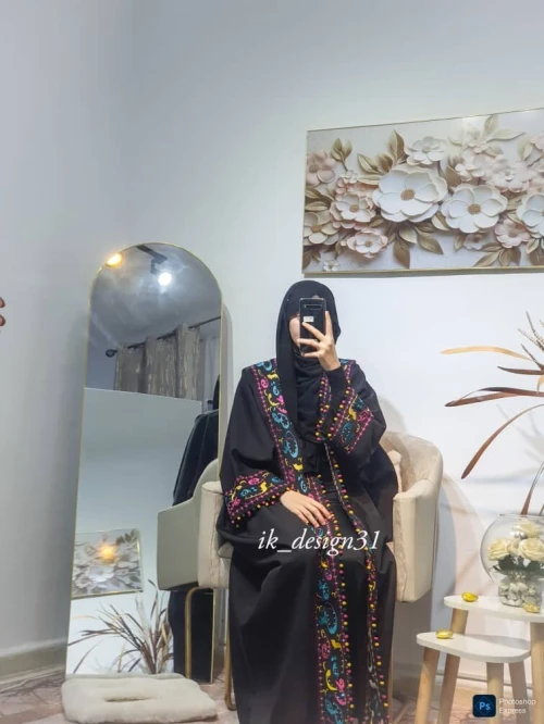 abaya kimono en broderie 