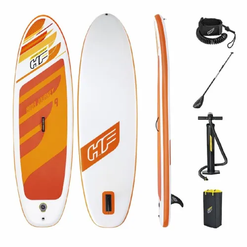 Paddle SUP gonflable Hydro-Forc Aqua Journey 274 x 76 x 12 cm, pompe, pagaie, leash, sac à dos de transport 65349