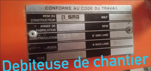 Debiteuse,Policeuse genouillère, Debiteuse de chantier, Hote aspirante de poussière