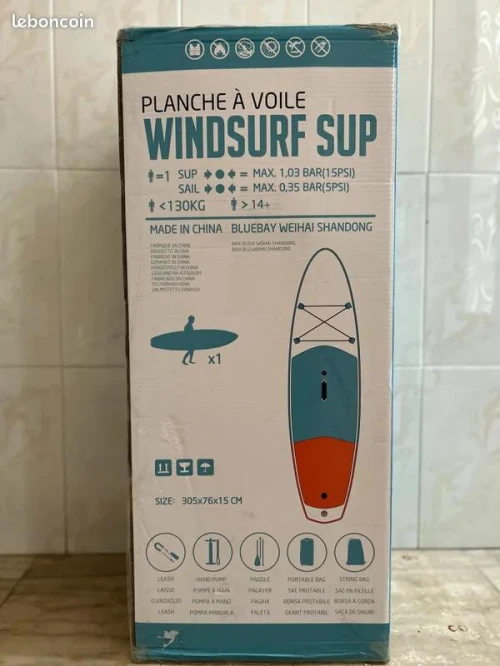 Paddle Gonflable Windsurf SUP Pack complet (Neuf)