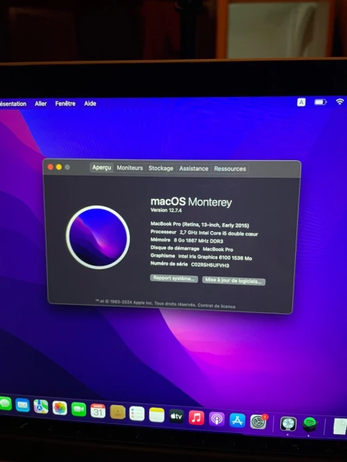 MacBook Pro (Retina, 13-inch, Early 2015) i5/ 128Go/ 8Go
