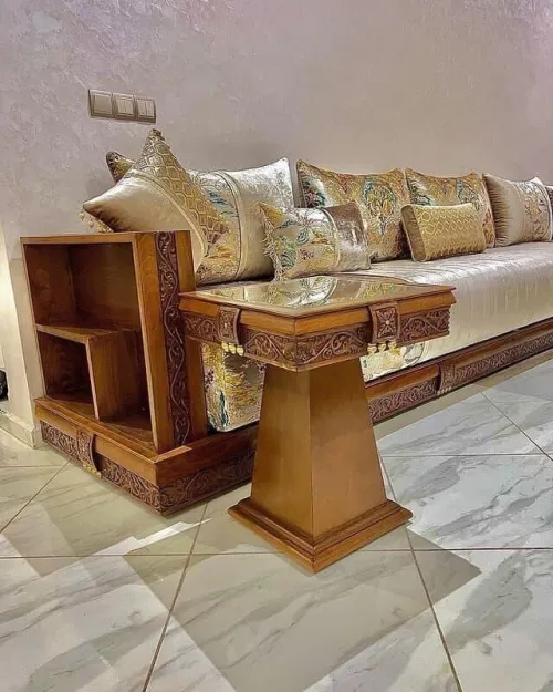 Fabrication des salons marocain bois hêtre et bois rouge 