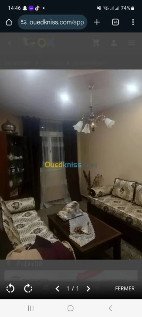 Location Appartement F3 Blida Soumaa