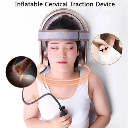 APPAREIL DE TRACTION CERVICALE PAR POMPE À AIR
