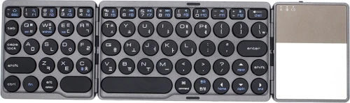 Clavier Bluetooth QWERTY sans fil pliable avec pavé tactile FK039, 64 touches, blanc, noir