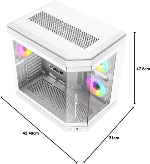 Boîtier GAMEMAX HYPE WHITE Boîtier PC Gaming Blanc RGB Mid-Tower ATX Neuf