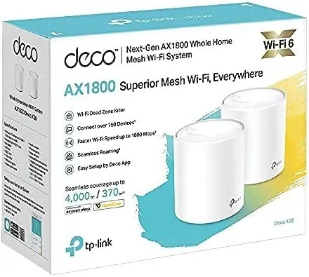 TP-Link Deco X20 (2-Pack) WiFi 6 Mesh AX 1800Mbps 