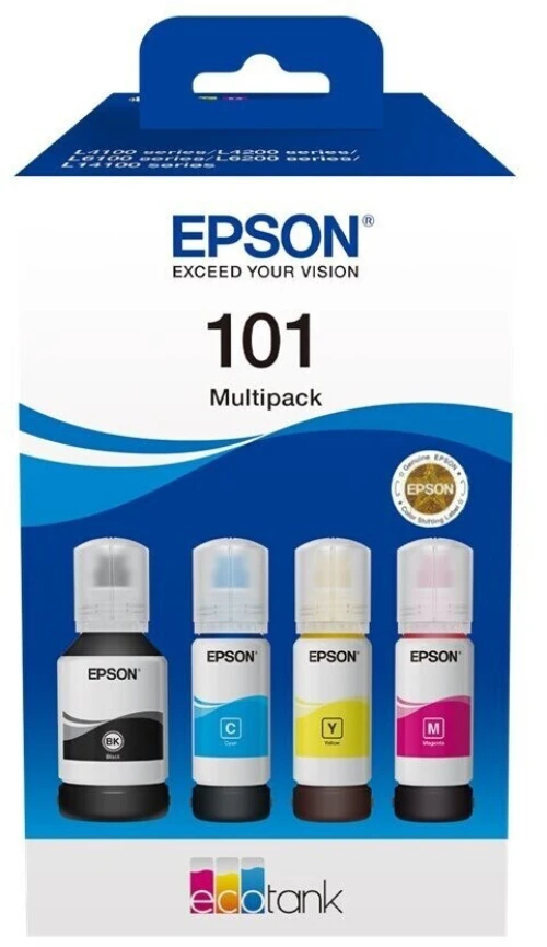 Bouteille d'encre Epson 101 pack ORIGINAL Epson: L4100/L4200/L6100/L6200/L1410 . . .SERIES + 1 NOIR