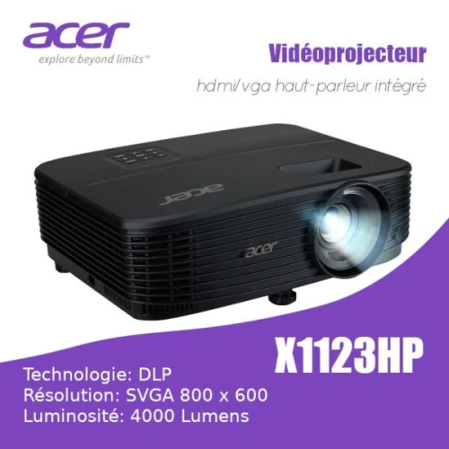 Vidéoprojecteur Acer X1123HP - 4000 Lumens, DLP 3D, HDMI, SVGA