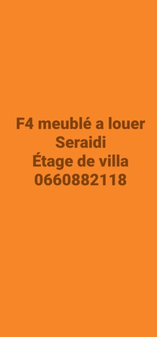 Location Appartement Niveau de villa F4 Annaba Seraidi