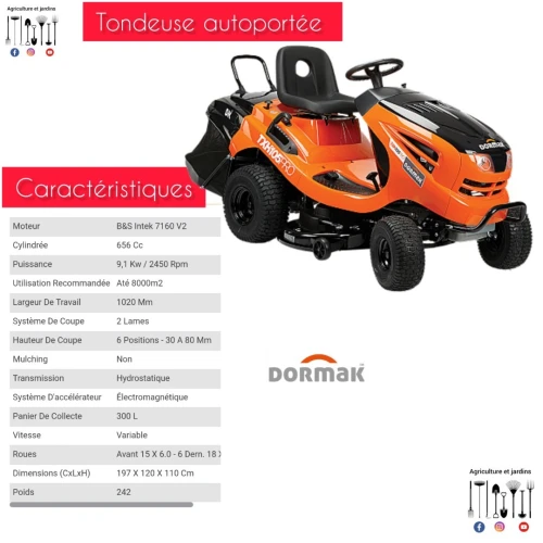 Tondeuse domark autoportée