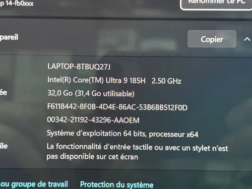HP OMEN TRENSCEND 14 UTRA 9 185H 32Go 1To ssd RTX 4060 4K 