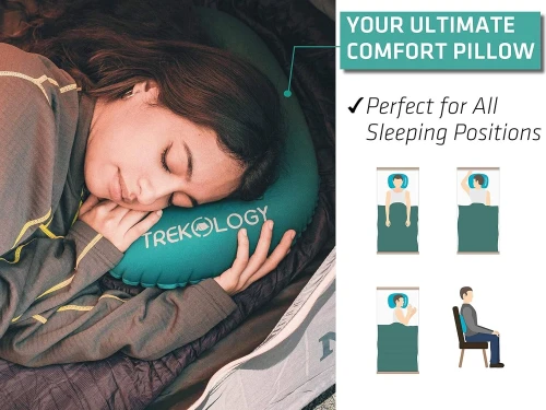 Oreiller Gonflable Ultraléger - TREKOLOGY - ALUFT 2.0 - Soutien De La Nuque Et Des Lombaires