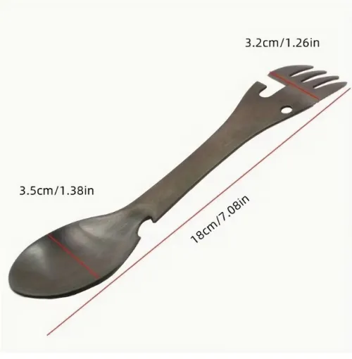 Spork Tactique Multifonction Ultra Resistant - Noir Mat