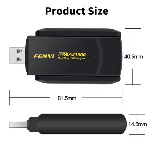Adaptateur Antenne Recepteur USB WiFi 6, 1800 Mbps, Double Bande 2,4 GHz/5 GHz