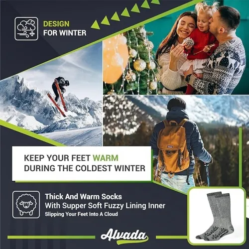 3 Paires Chaussettes Randonnée LAINE MÉRINOS - Thermiques, Respirantes & Confort Anti-Ampoules