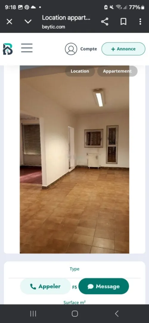 Location Appartement F5 Alger Kouba