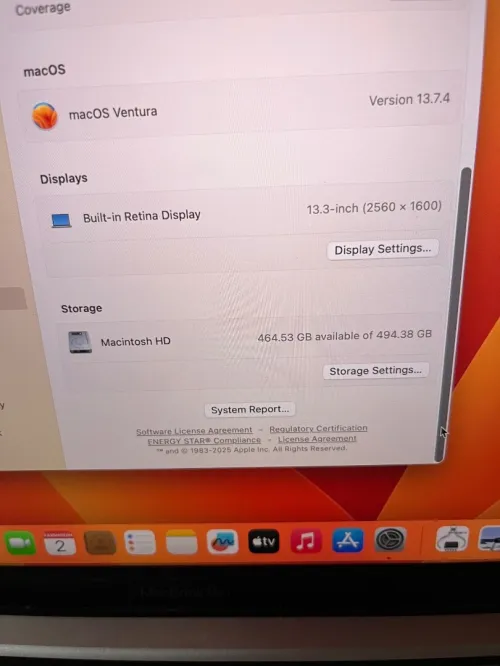 Macbook pro 2022 M2 8gb 512gb touchbar