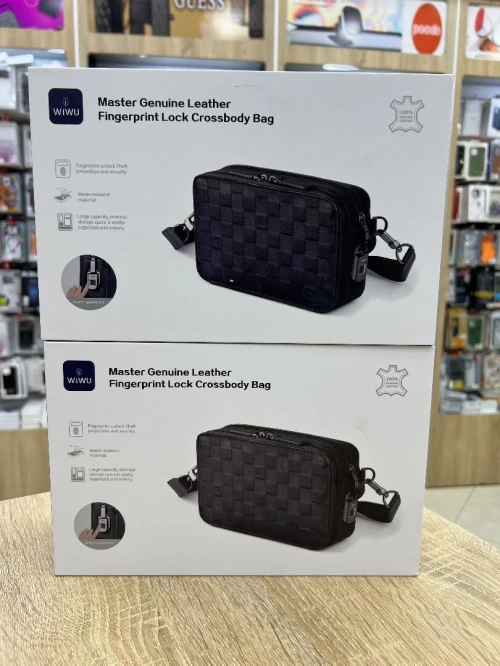 Sac à main WIWU avec bandoulière en cuir avec verrouillage à empreinte digitale