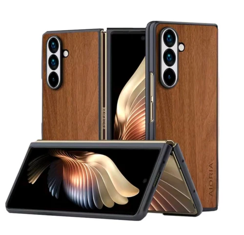 Coque Antichoc Samsung Zfold 7 motif Bois Avec Ring Magnétique 