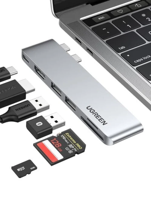 Hub Ugreen 6 in1 2 usb A 1 usb-c 100w Hdmi