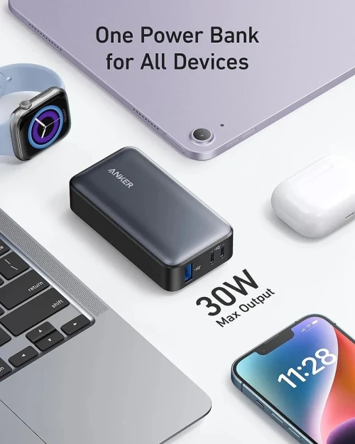 Batterie Externe power bank Anker 533 10000mAh avec Sortie PD Max 30W Chargeur Portable Power IQ 3.0
