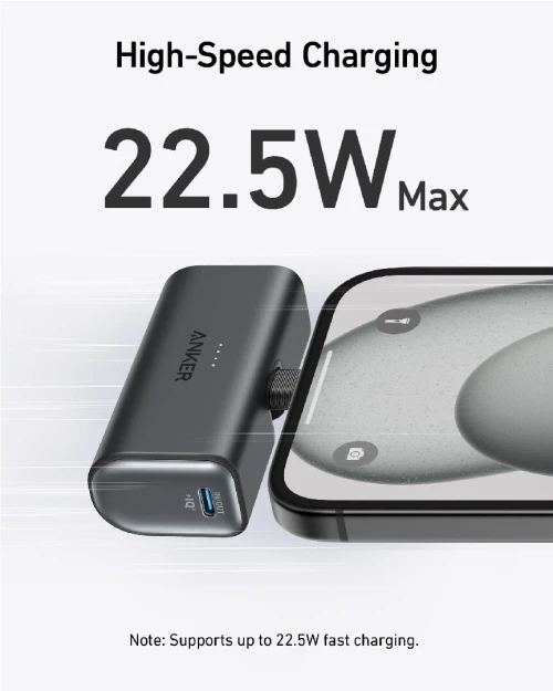 Batterie Externe Anker Nano PowerBank (22,5 W, connecteur USB-C intégré)