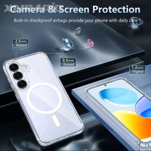 Coque Antichoc Samsung A56 5g en Cristal anti-jaunissement avec MagSafe 