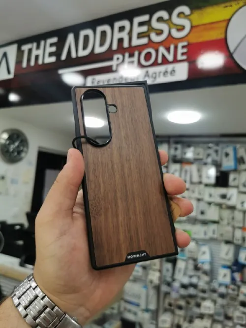 Coque Antichoc Samsung Zfold 7 motif Bois Avec Ring Magnétique 