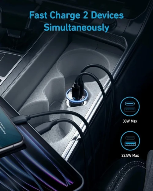 Chargeur Auto Anker 323 52,5w ,2ports