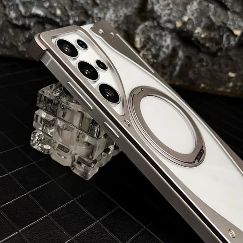 Coque Antichoc métallique Avec support pour Samsung S26 Ultra